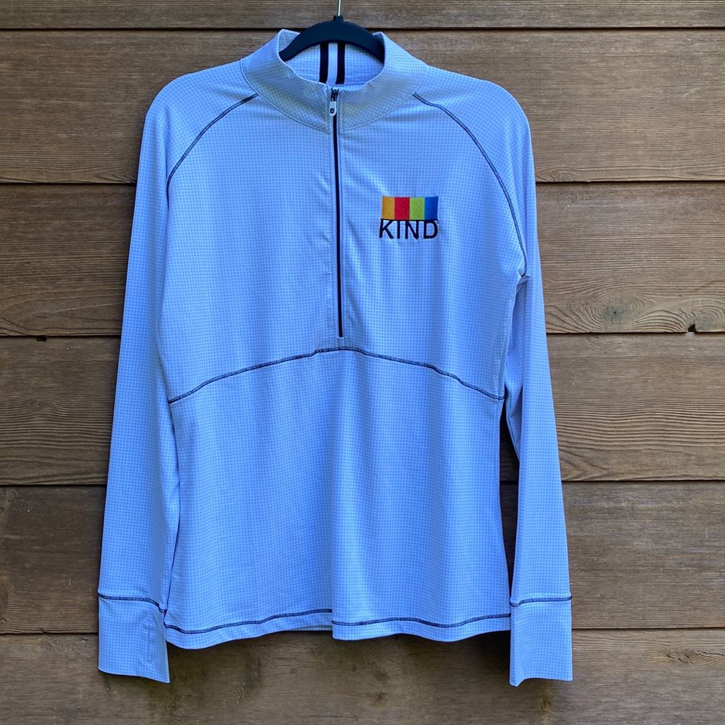 Footjoy Light Blue Quarter-Zip Pullover With Rainbow 'Kind' Logo